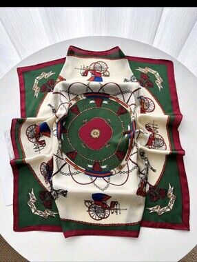 Beautiful Horse & Carriage Scarf NEW